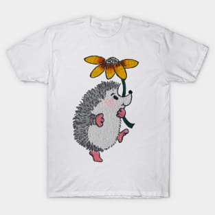 Cartoon hedgehog with flower T-Shirt